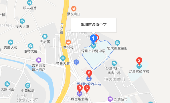 深圳沙湾中学考点路线、地址、公交