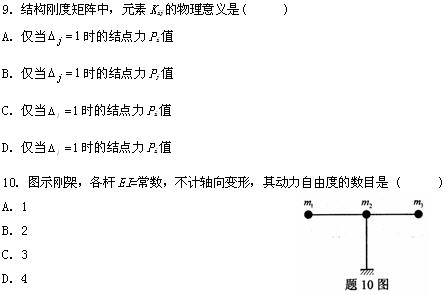 全国2009年4月高等教育自学考试结构力学(二)试题(图4)