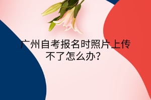 广州自考报名时照片上传不了怎么办？